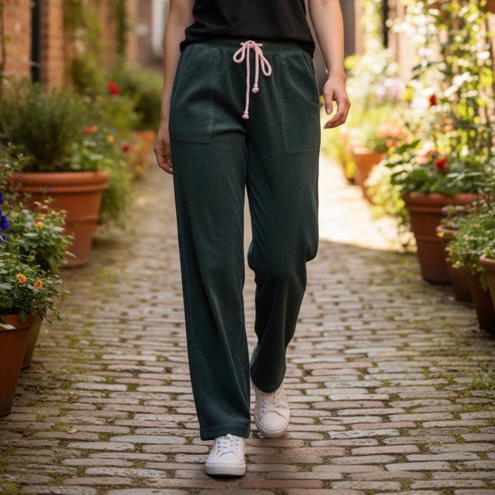 Aerie Dark Green Joggers with white Drawstring